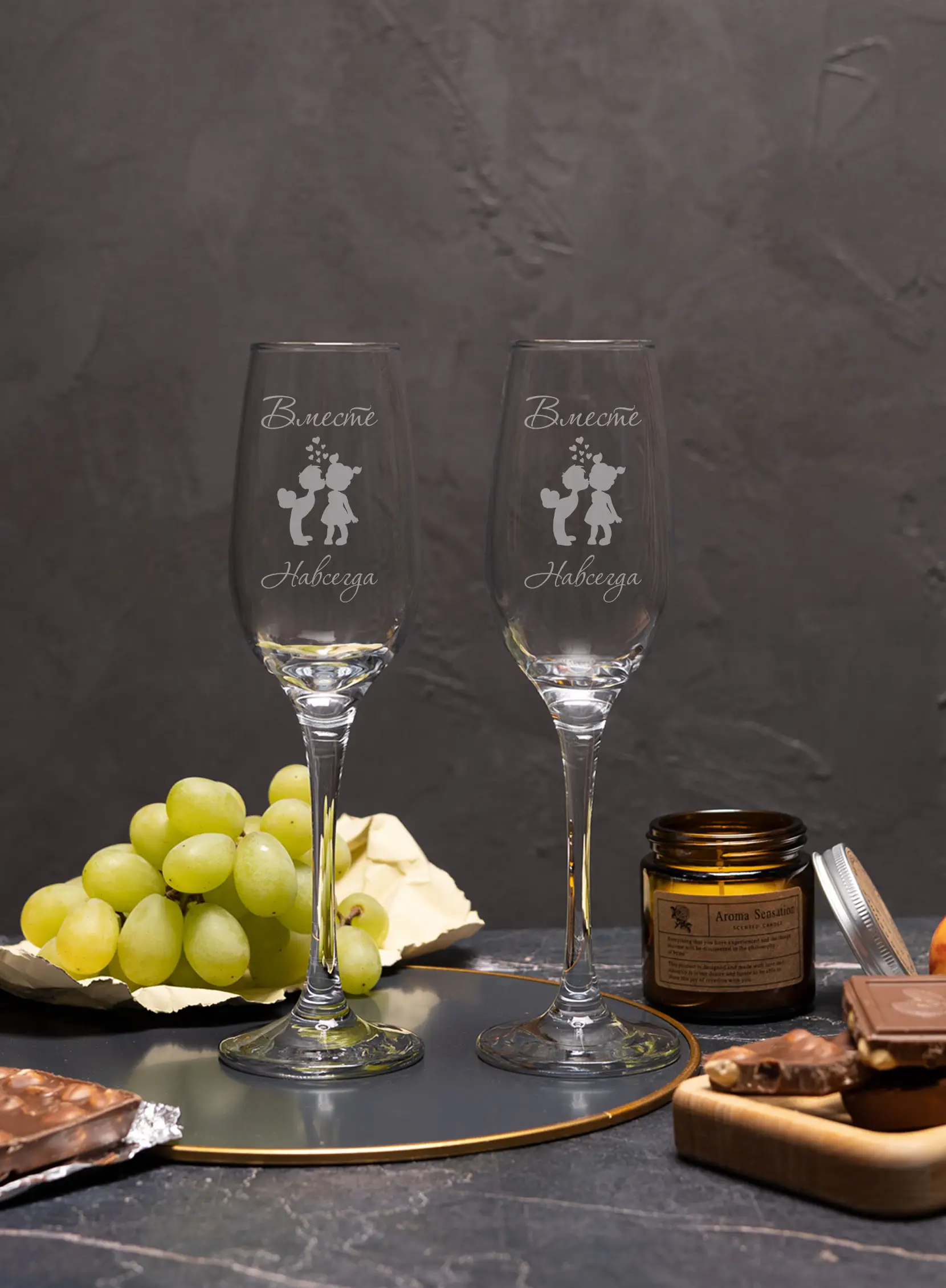 Свадебные бокалы под шампанское Вместе навсегда — изображение 2