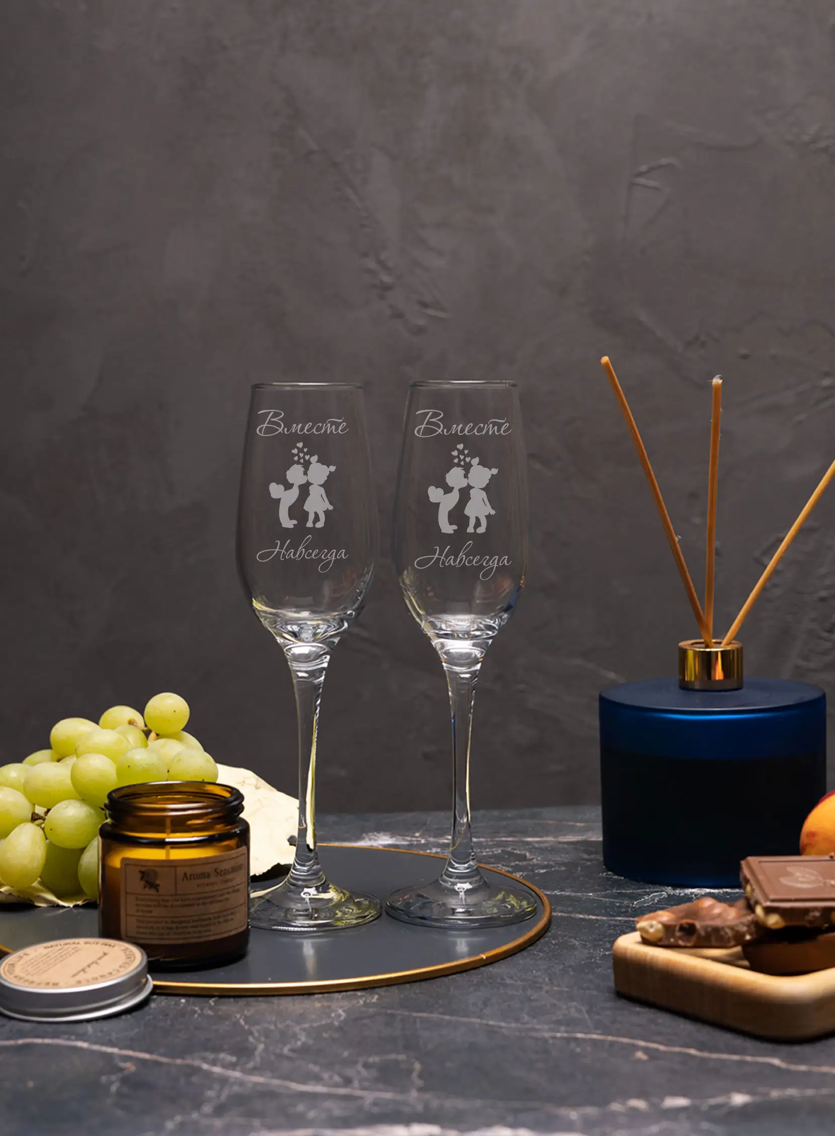 Свадебные бокалы под шампанское Вместе навсегда — изображение 3