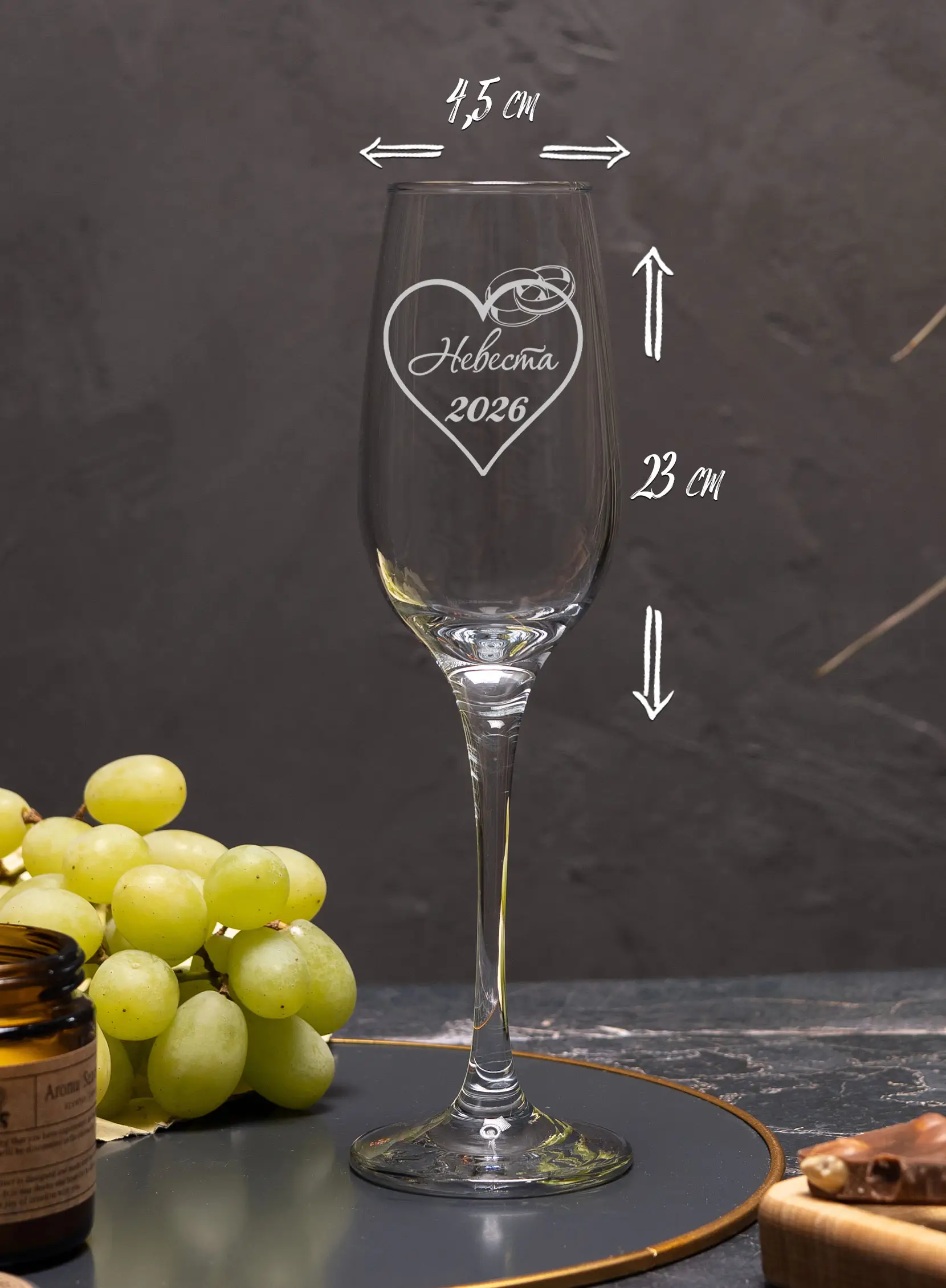 Свадебные бокалы под шампанское жених и невеста — изображение 5