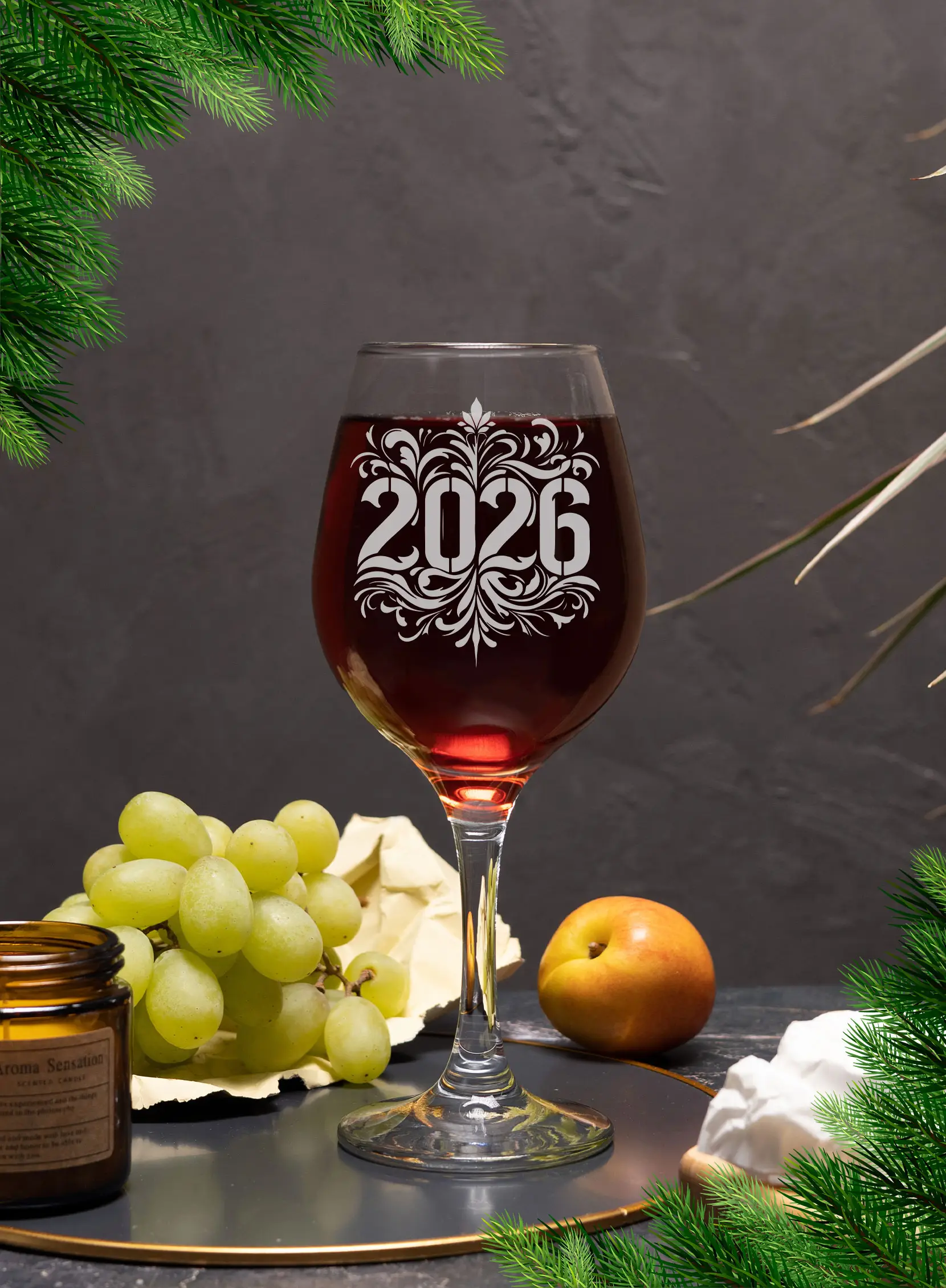Бокал с надписью под вино в подарок на новый год — изображение 4