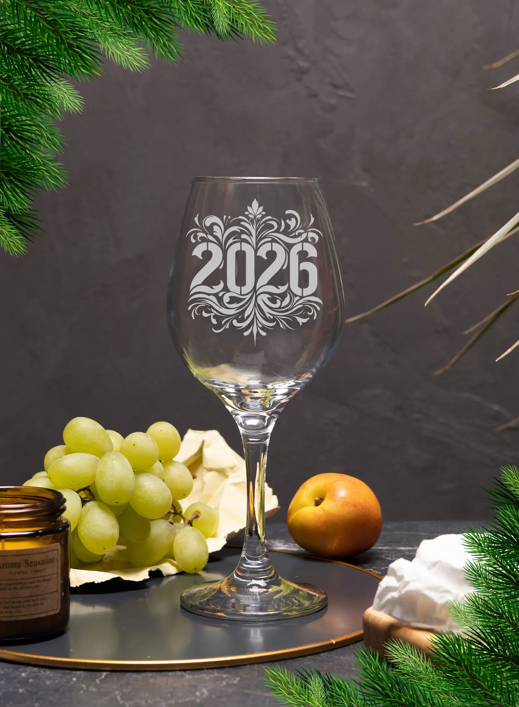 Бокал с надписью под вино в подарок на новый год — изображение 5