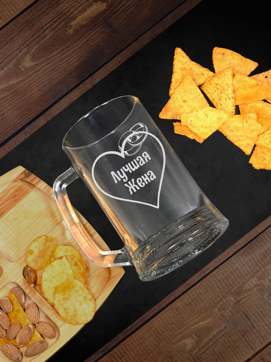 Кружка пивная с надписью в подарок жене — изображение 3
