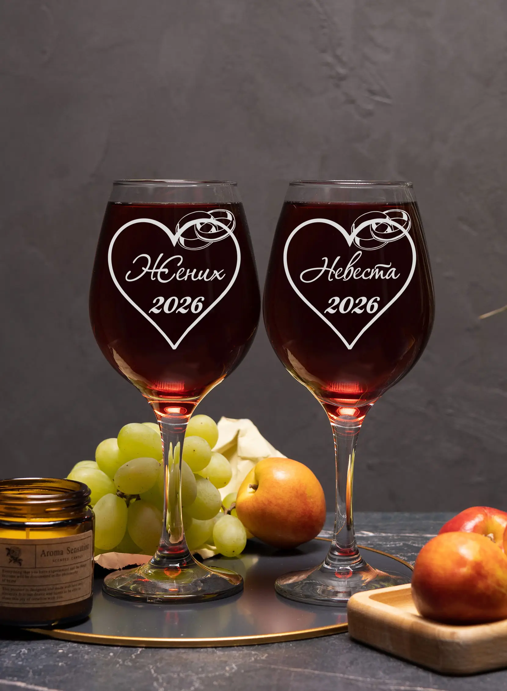 Набор бокалы под вино жених и невеста — изображение 2