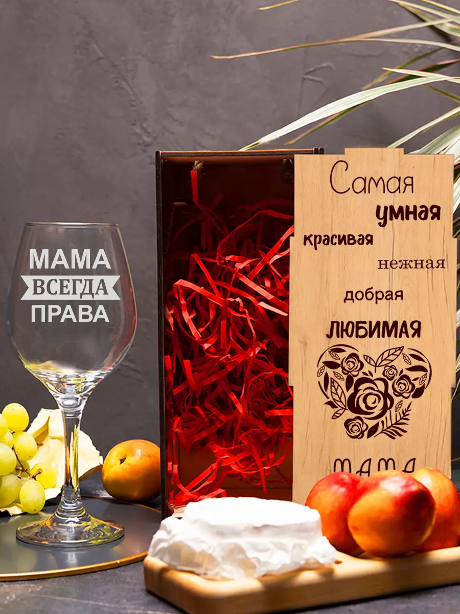 Бокал с надписью под вино в подарок мама всегда права — изображение 2