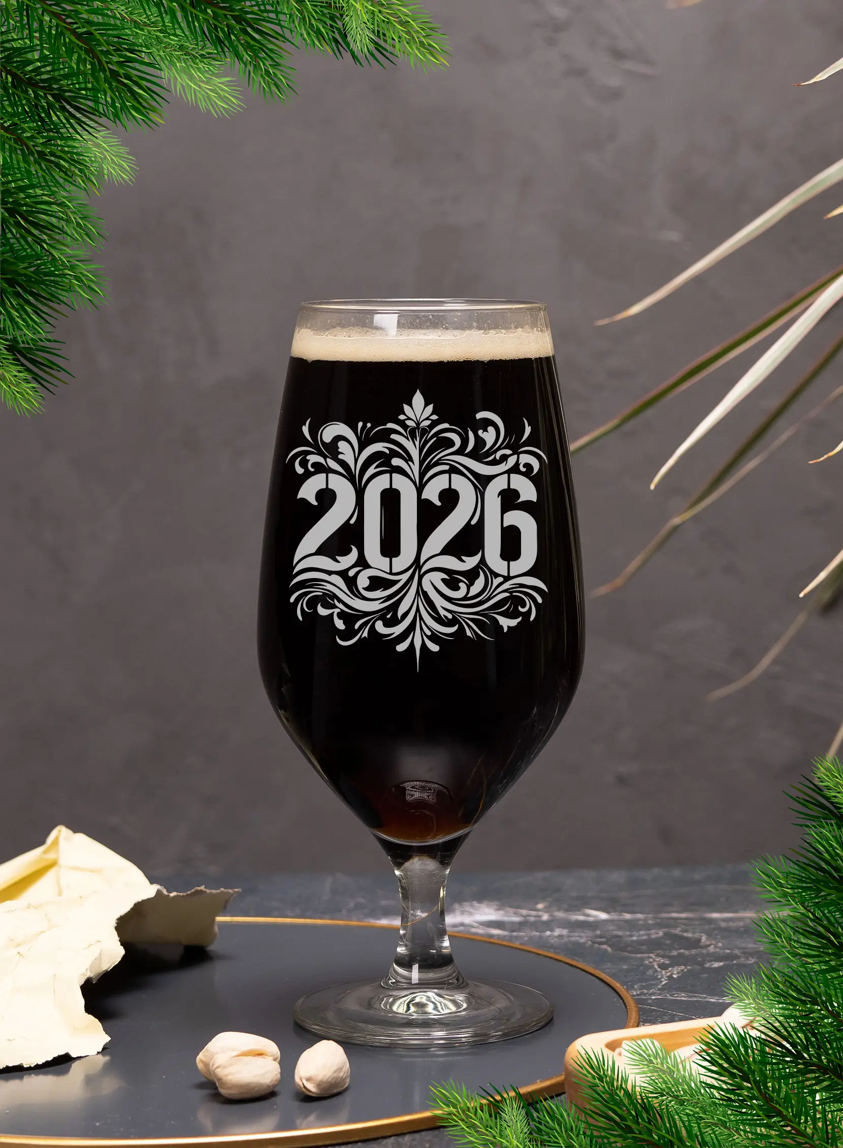 Бокал с надписью под пиво в подарок на новый год 2 Бокал с надписью под пиво в подарок на новый год — изображение 2