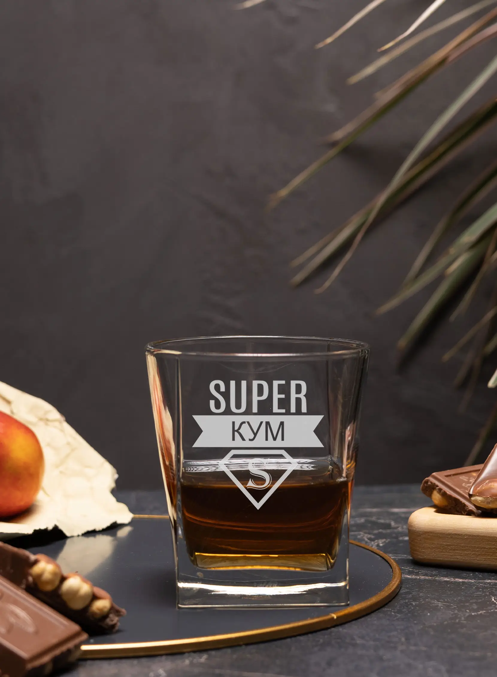 Бокал с надписью под виски в подарок куму — изображение 3